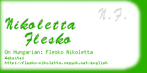 nikoletta flesko business card